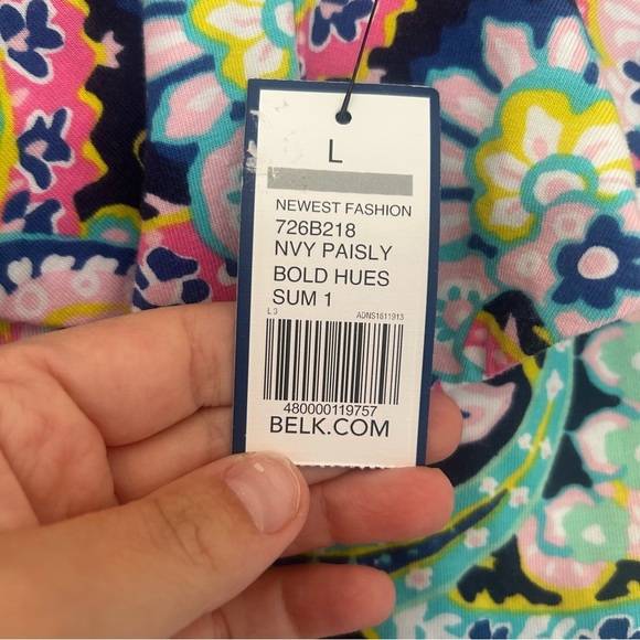 Crown and Ivy Women's Sleeveless Navy Paisley Dress Size L NWT - Picture 5 of 6